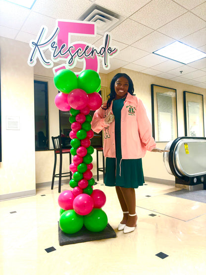 Roman Spiraled Custom Sign Balloon Tower