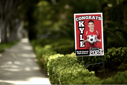 Graduation Water Resistant Plastic Yard Signs (18") 4 Pack