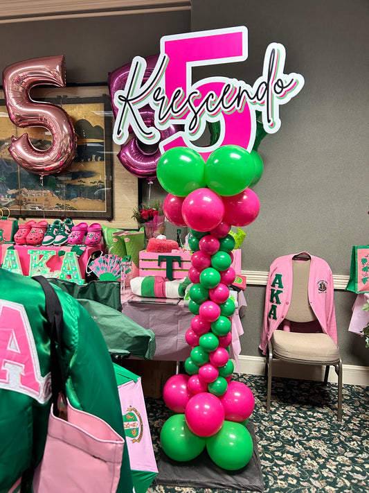 Roman Spiraled Custom Sign Balloon Tower