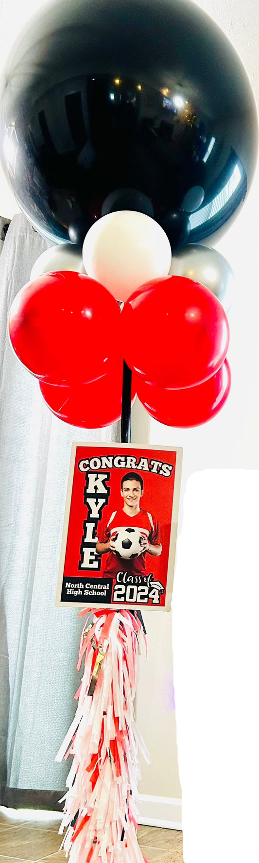 Graduation: Joyful Tassel Custom Sign Balloon Tower