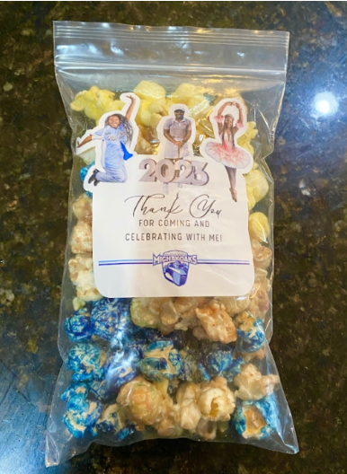 Graduation Party-Ready Popcorn Handheld Sign Favors - 30 Count ---Gourmet Flavors